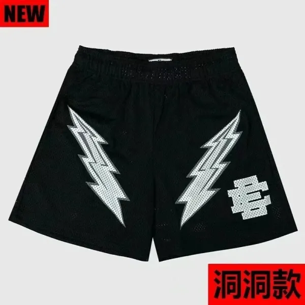 Corteiz Lightning Bolt Mesh Shorts Black - 1