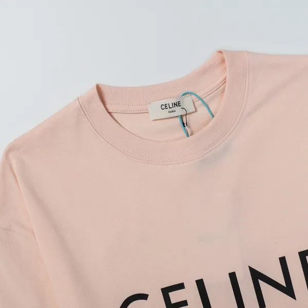 Celine Logo Print Light Blue T-Shirt - 24