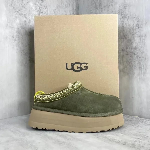UGG Tasman Platform Slipper Olive Green Slippers - 1