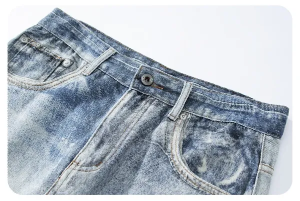 Gallery Dept. Distressed Wide-Leg Jeans Light Wash Blue Jeans - 14