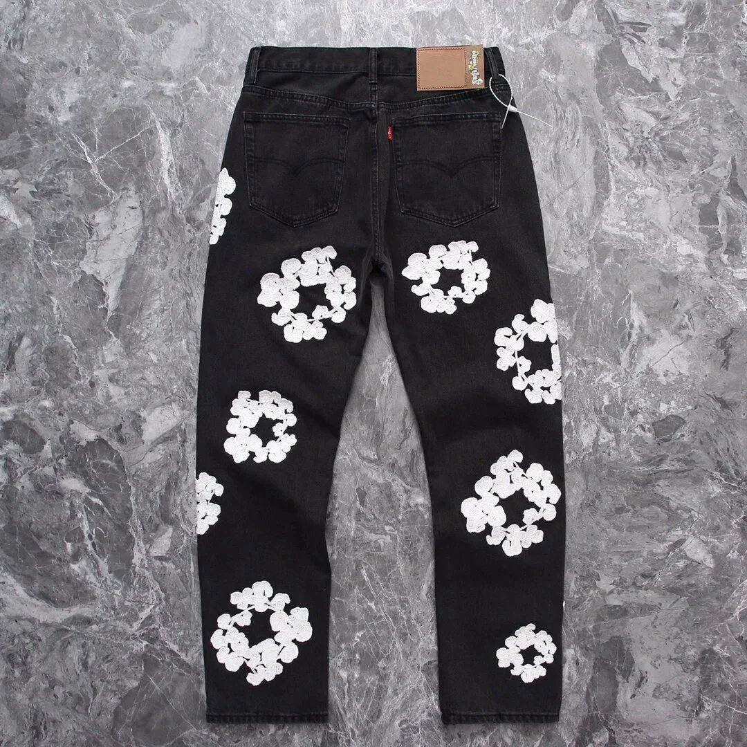 Gallery Dept. Floral Embroidered Straight-Leg Jeans Blue - 3