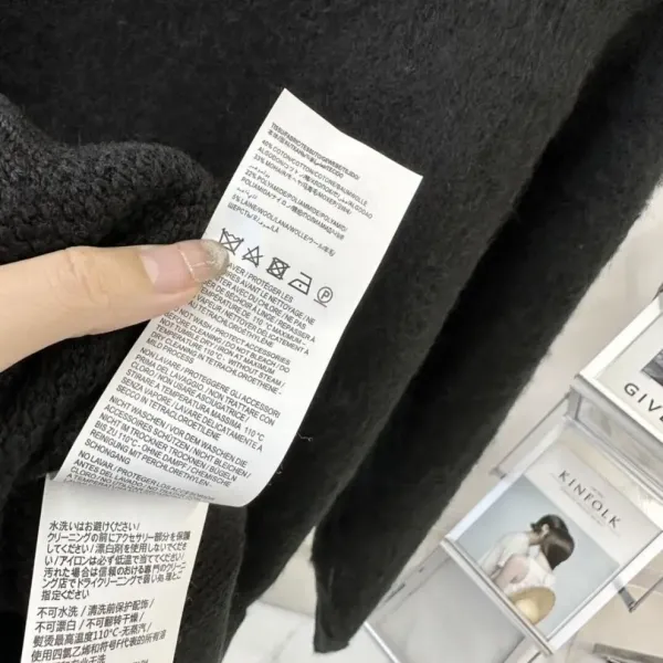Saint Laurent Fuzzy Script Logo Black Sweater - 9