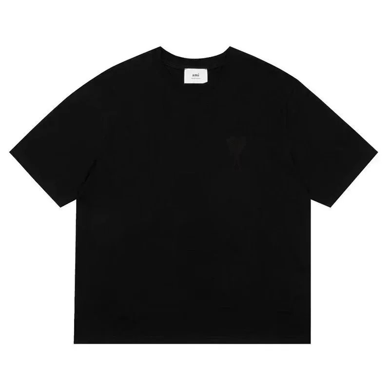 AMI Paris Heart Logo Black T-Shirt - 7