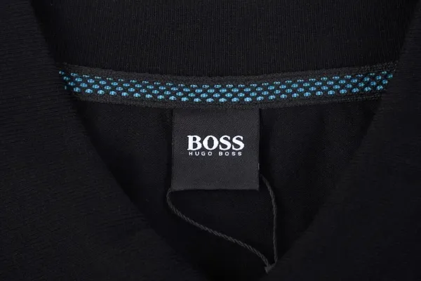 BOSS Logo Stripe Black Polo Shirt - 6