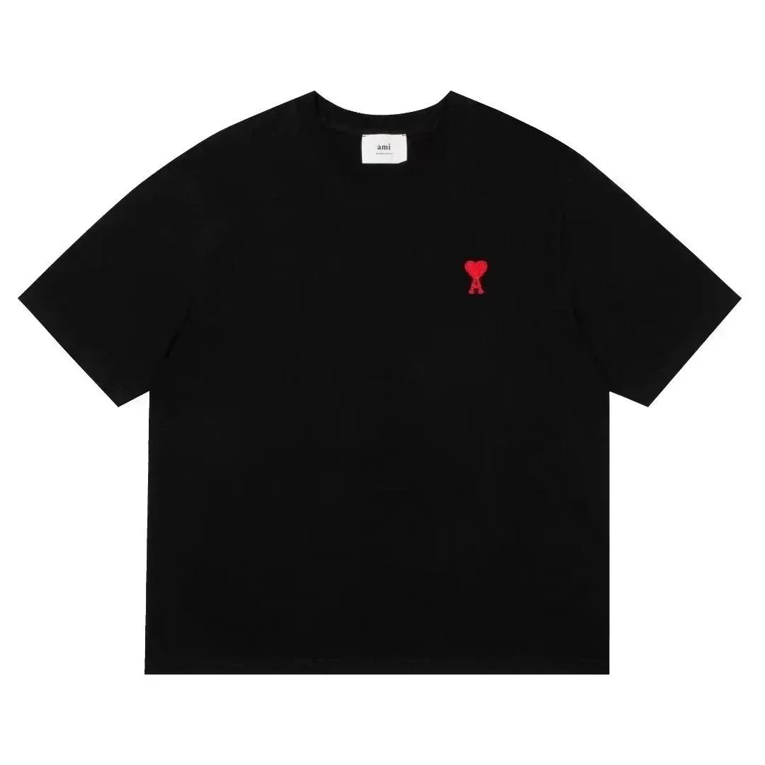 AMI Paris Heart Logo Black T-Shirt - 10