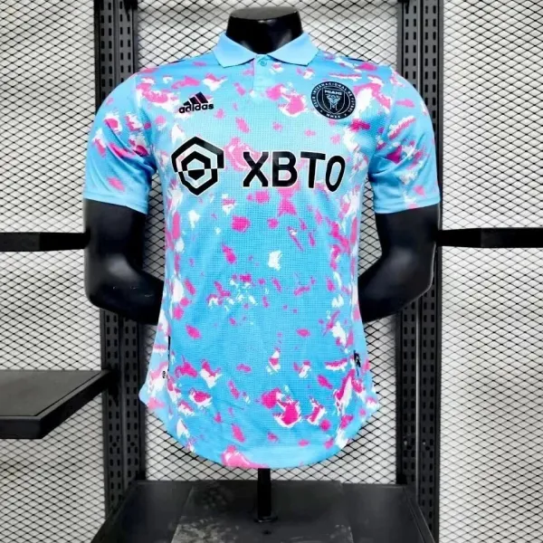 Inter Miami CF x Adidas XBT0 Third Kit Light Blue Pink Splatter Jersey - 1