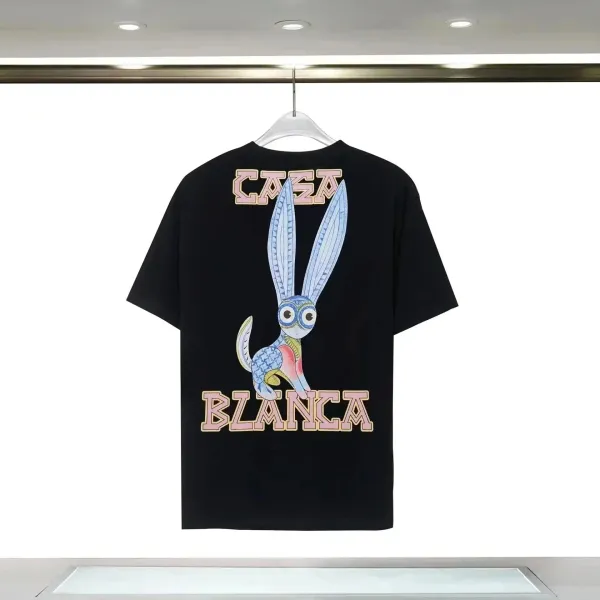 Casa Blanca Rabbit Graphic Print Black T-Shirt - 1