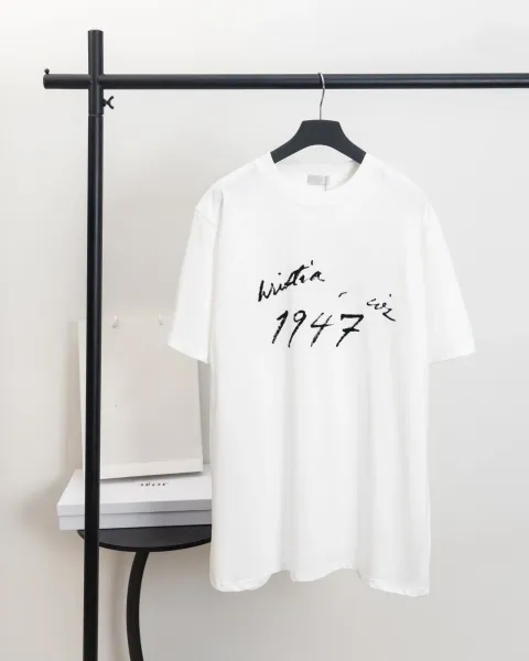 Dior '1947' Script Print White T-Shirt - 1