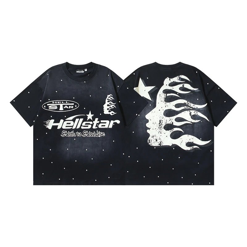 Hellstar Flame Star Graphic Oversized T-Shirt Black - 29