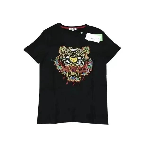 Kenzo Tiger Embroidered Black T-Shirt - 1