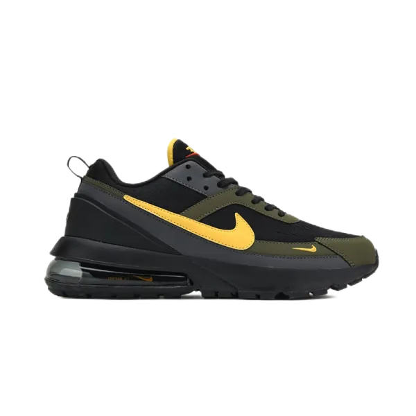 Nike Air Max 270 React Black Olive Yellow Sneakers - 1
