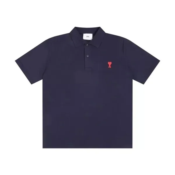 AMI Paris Classic Polo Shirt Navy - 1