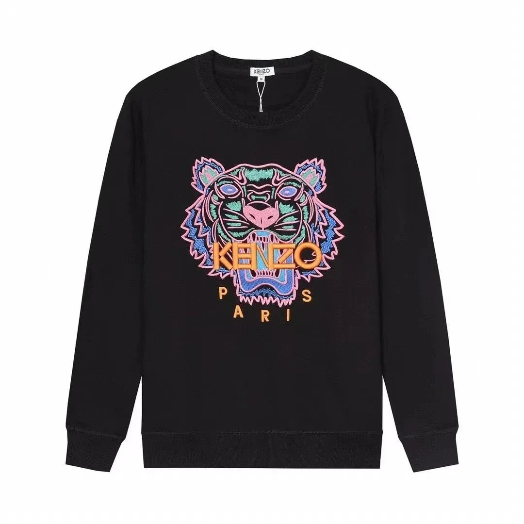 Kenzo Tiger Embroidered Black Sweatshirt - 1