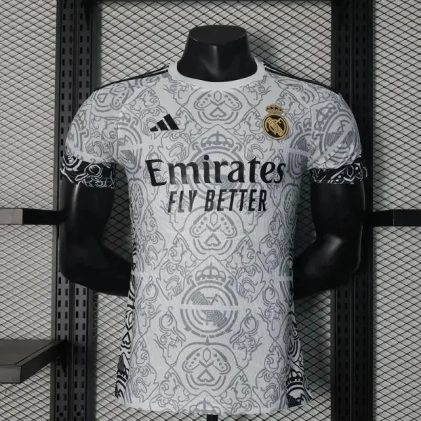 Real Madrid x Adidas 2024-25 Third Jersey White Patterned Sports T-Shirt - 1
