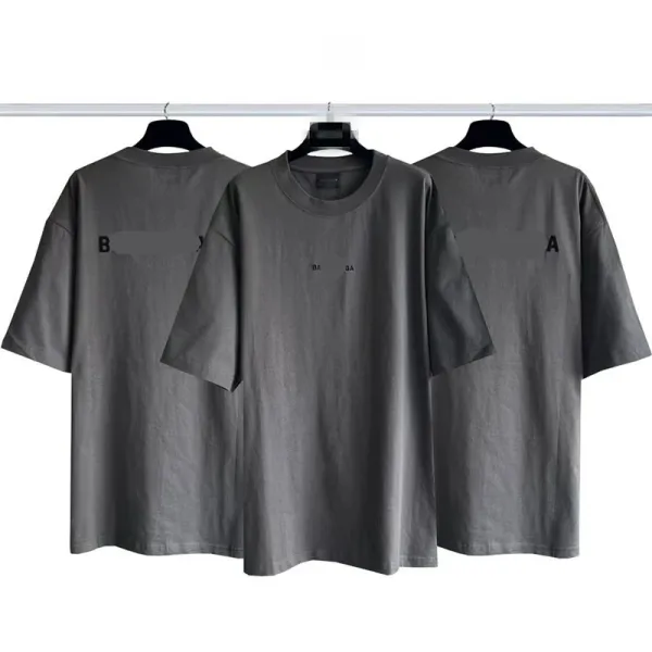 Balenciaga Logo-Print Oversized T-Shirt Gray - 1