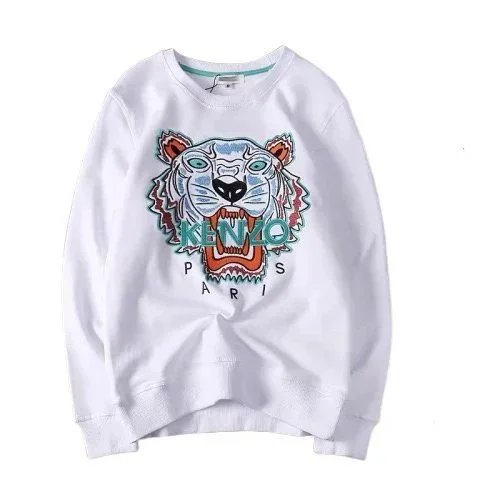 Kenzo Tiger Embroidered White Sweatshirt - 1