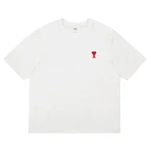 Ami Paris Heart Logo T-Shirt Brown - 3