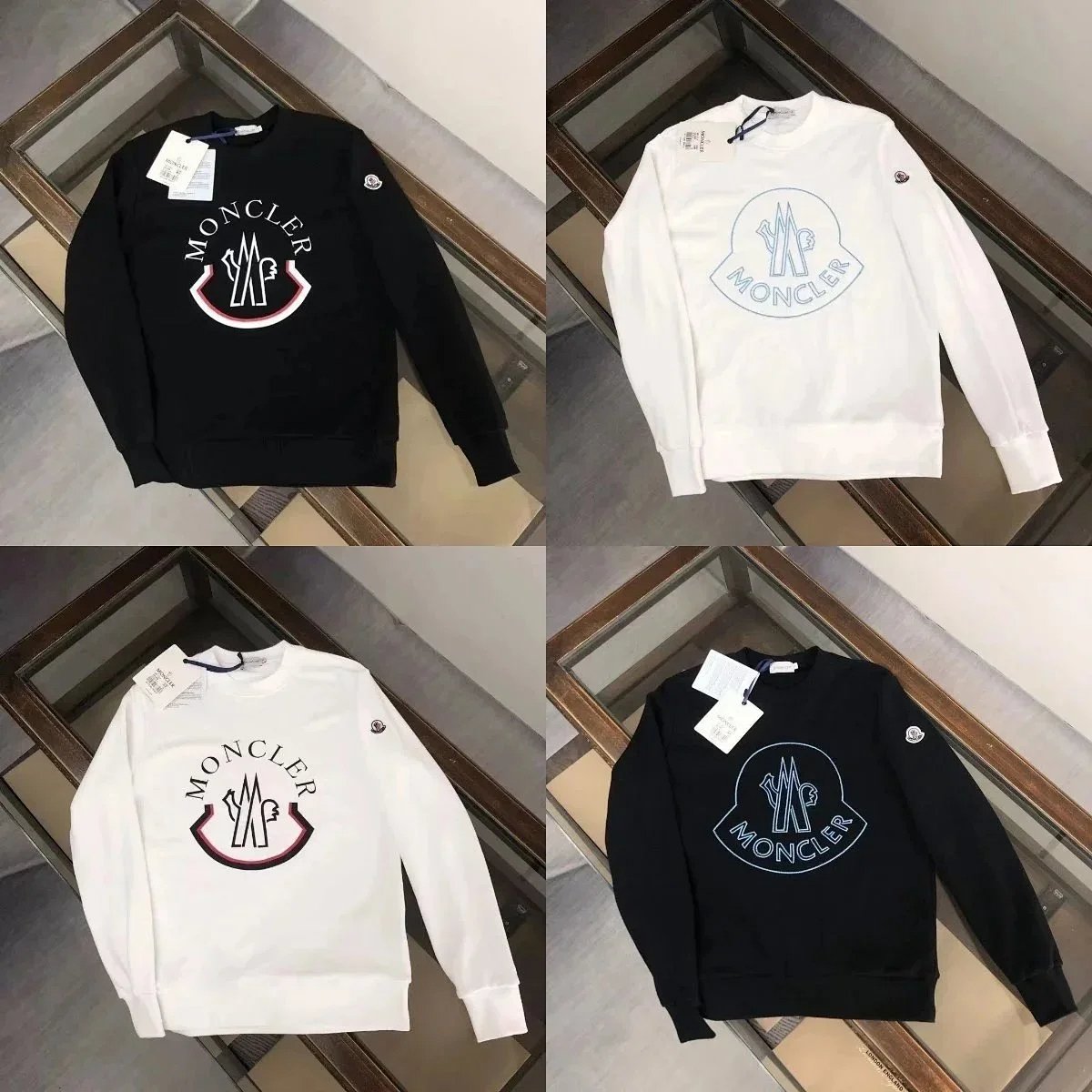 Moncler Logo Embroidered White Fleece-Lined Hoodie product detail 2 in Litbuy spreadsheet finds