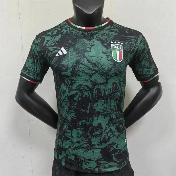 Adidas Italia 2024 Away Jersey Green Multicolor Sports T-Shirt - 1