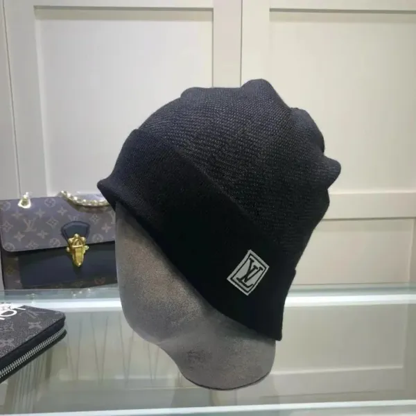 Louis Vuitton Monogram Knit Beanie Black - 1