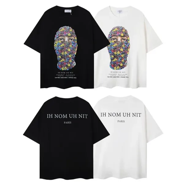 Saint Tears Skull Floral Embroidered T-Shirt White - 7