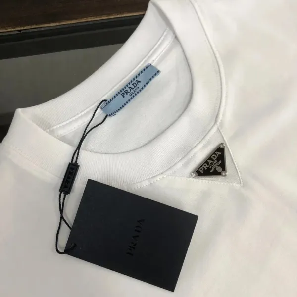 Prada Embossed Logo Beige T-Shirt - 6
