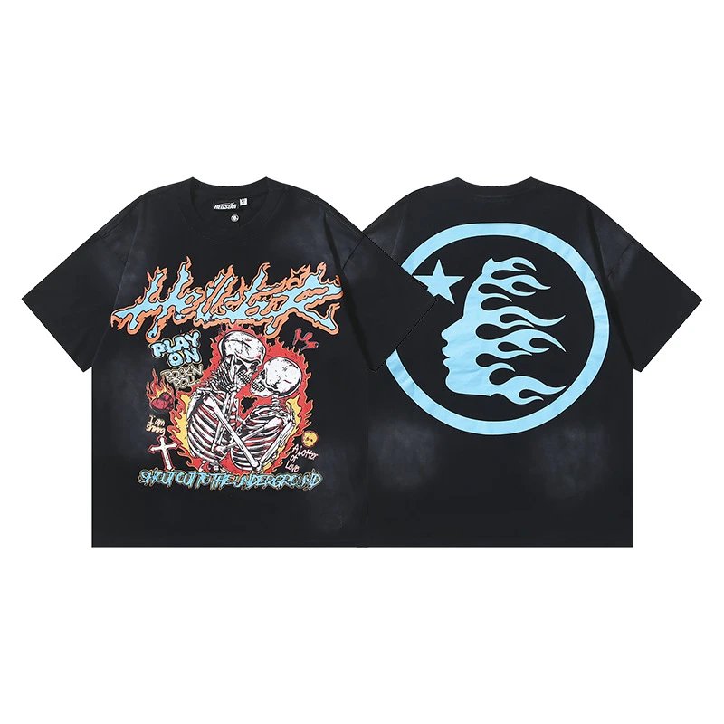 Hellstar Flame Star Graphic Oversized T-Shirt Black - 18