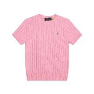 Ralph Lauren Cable Knit Short-Sleeve Sweater Gray - 6