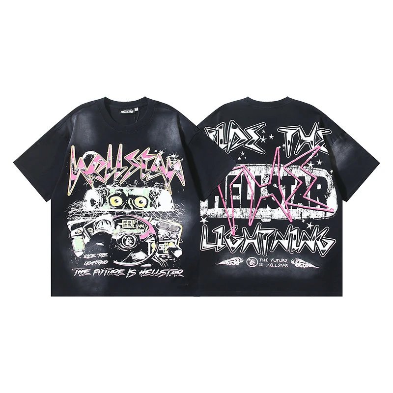 Hellstar Flame Star Graphic Oversized T-Shirt Black - 31