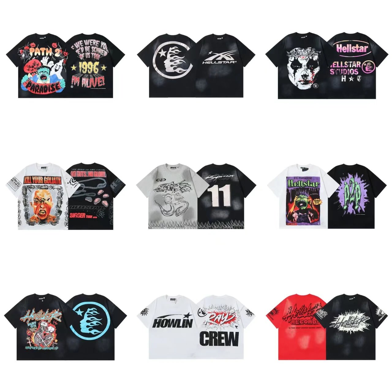 Hellstar Flame Star Graphic Oversized T-Shirt Black - 5