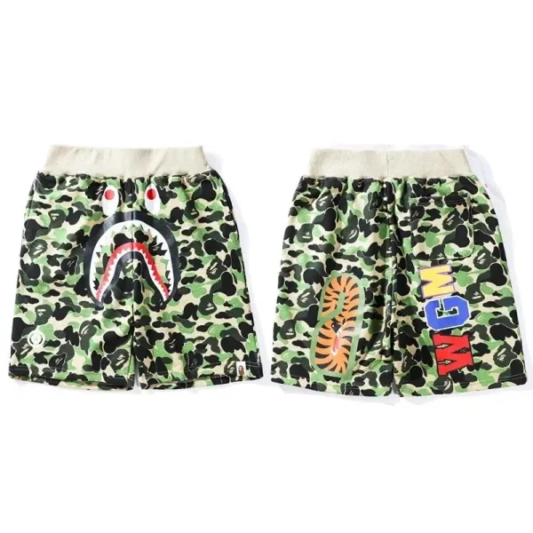 A Bathing Ape ABC Camo Shark & Tiger Shorts Multicolor Shorts - 1