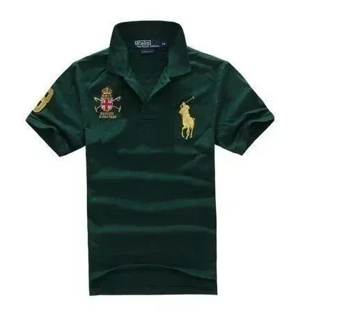 Ralph Lauren Polo Shirt Dark Green Embroidered Logo Polo-Shirt - 1