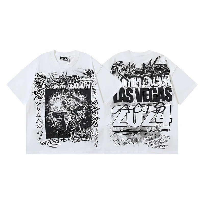 Hellstar Flame Star Graphic Oversized T-Shirt Black - 43