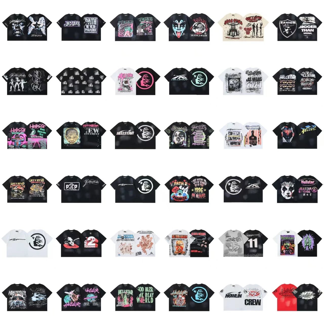 Hellstar Flame Star Graphic Oversized T-Shirt Black - 4