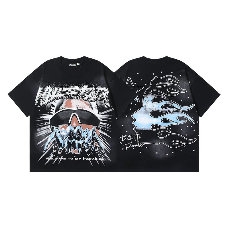 Hellstar Flame Star Graphic Oversized T-Shirt Black - 9