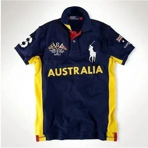 Ralph Lauren Australia Polo Shirt Navy and Yellow - 1