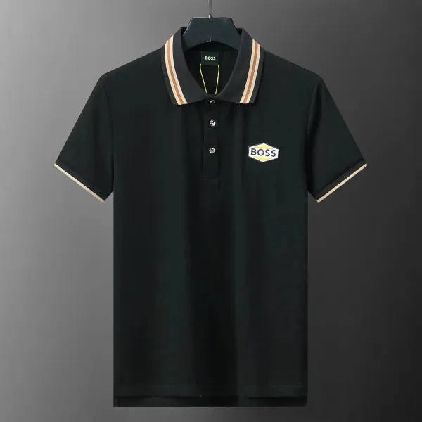 Hugo Boss Logo Patch Polo Shirt Black - 1