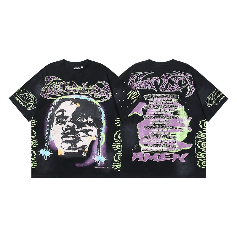 Hellstar Flame Star Graphic Oversized T-Shirt Black - 41