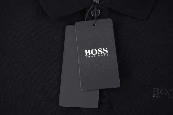 BOSS Logo Stripe Black Polo Shirt - 7