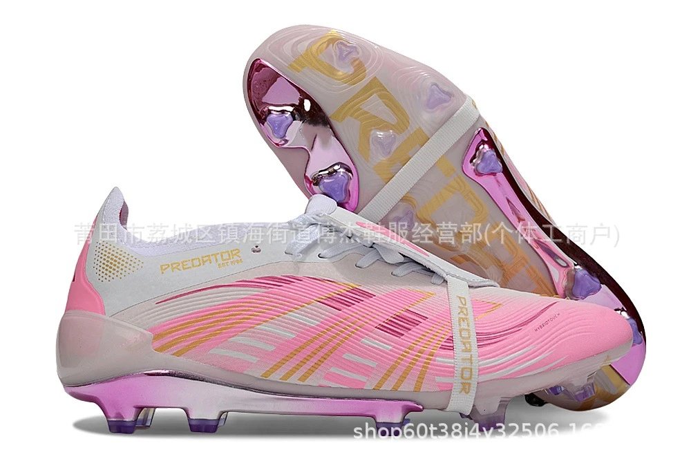 Adidas Predator Edge Silver Pink Football Cleats Running Shoes - 26