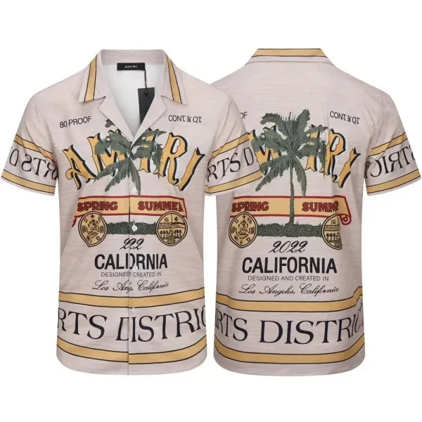 Amiri California Palm Print Shirt Beige - 1