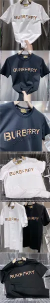 Burberry Logo Embossed Metallic Black T-Shirt - 7
