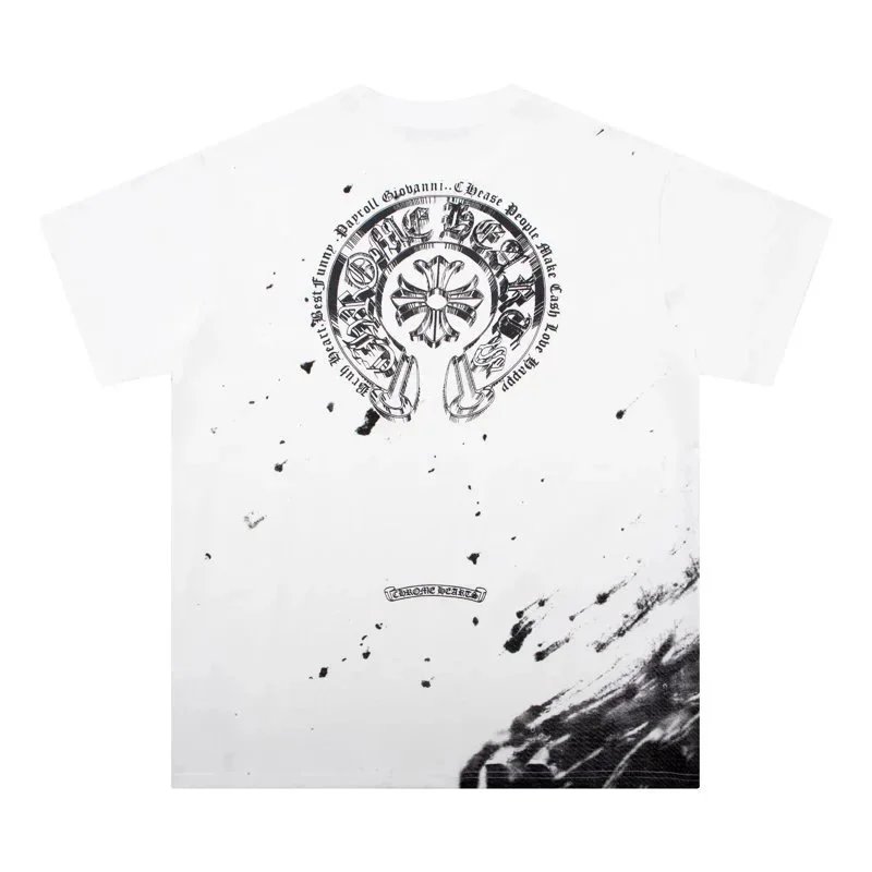 Chrome Hearts Ink Splatter Graphic T-Shirt White - 1