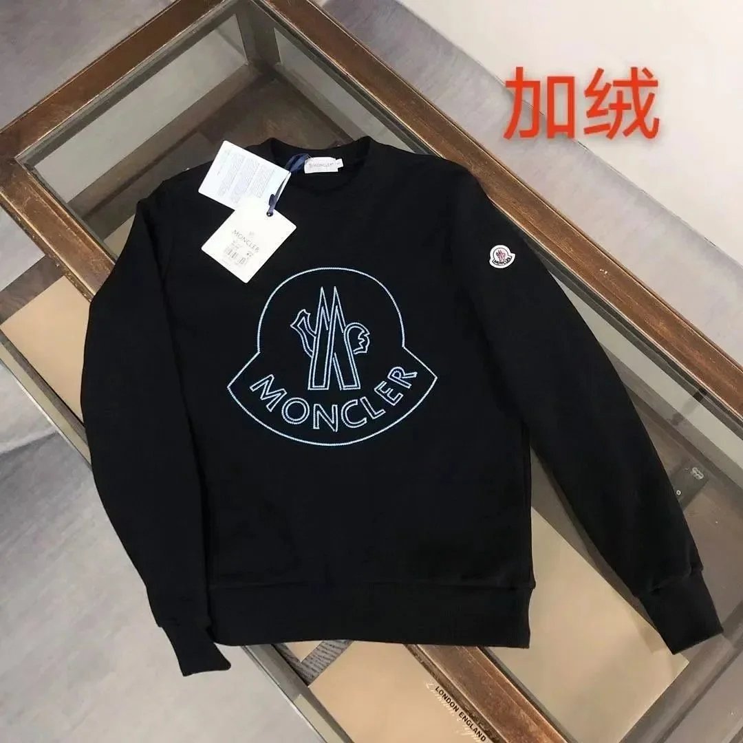 Moncler Logo Embroidered White Fleece-Lined Hoodie product detail 10 in Litbuy spreadsheet finds