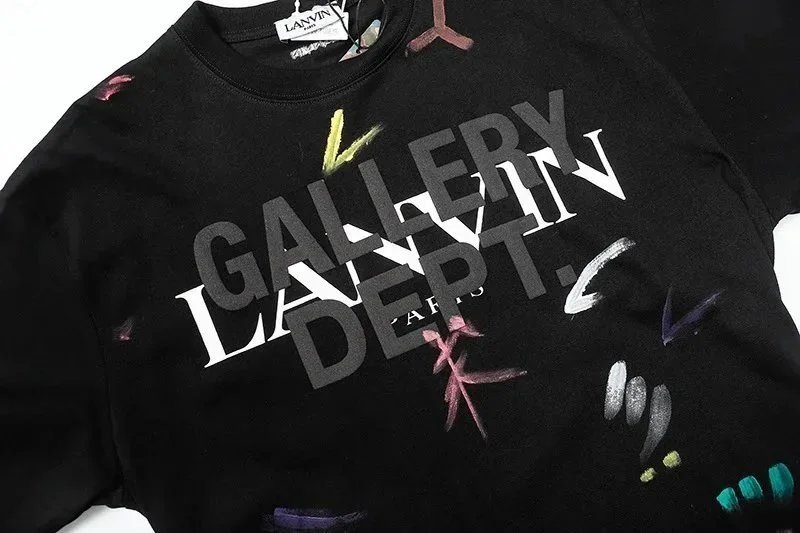 Lanvin Floral-Print Logo Black T-Shirt - 7