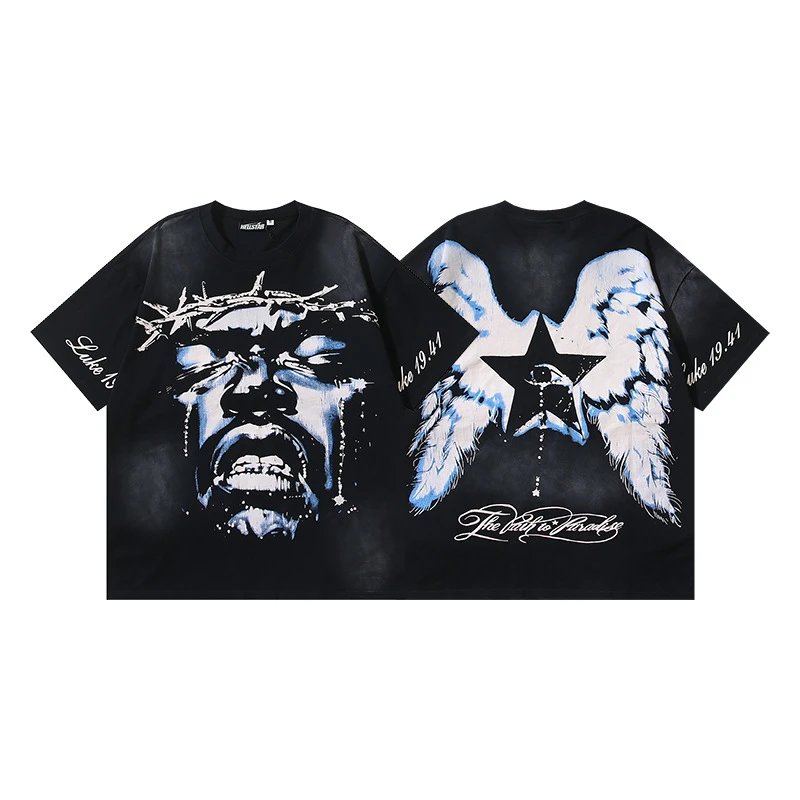 Hellstar Flame Star Graphic Oversized T-Shirt Black - 28