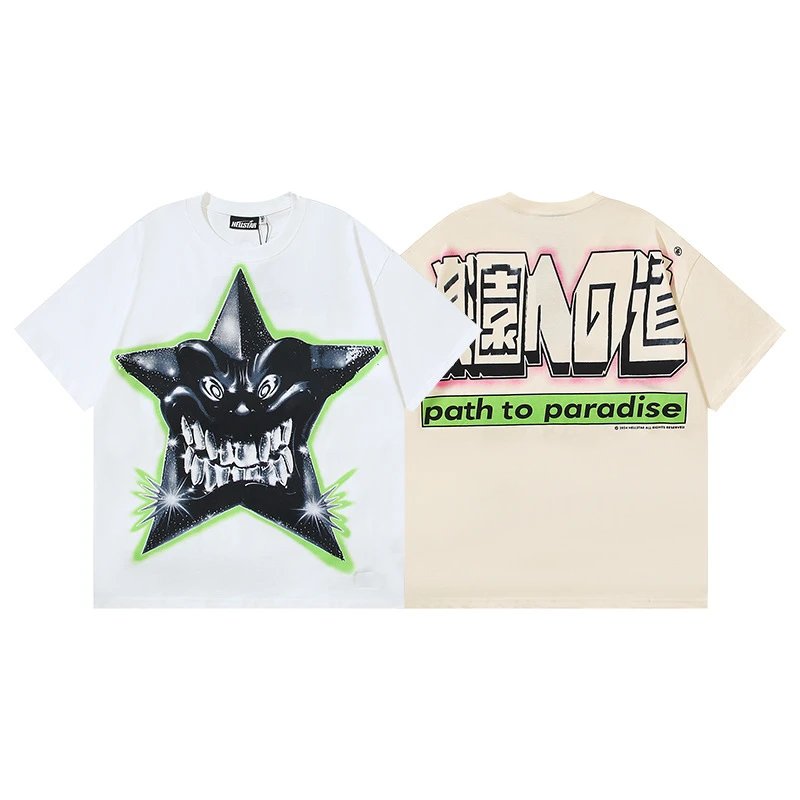 Hellstar Flame Star Graphic Oversized T-Shirt Black - 26