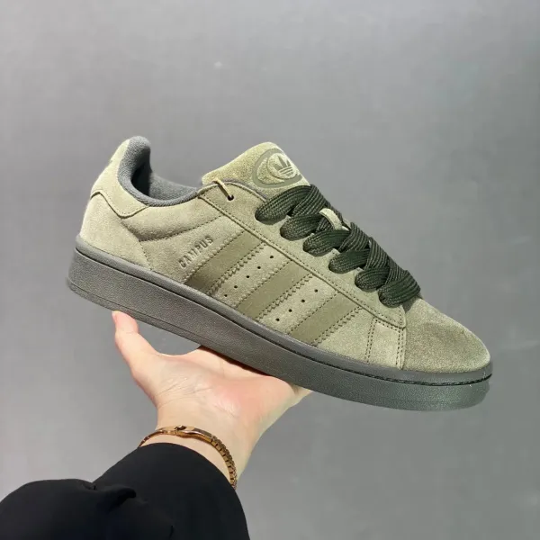Adidas Originals Campus Olive Green Suede Sneakers - 1