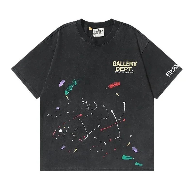 Gallery Dept. Paint Splatter Oversized T-Shirt Black - 1