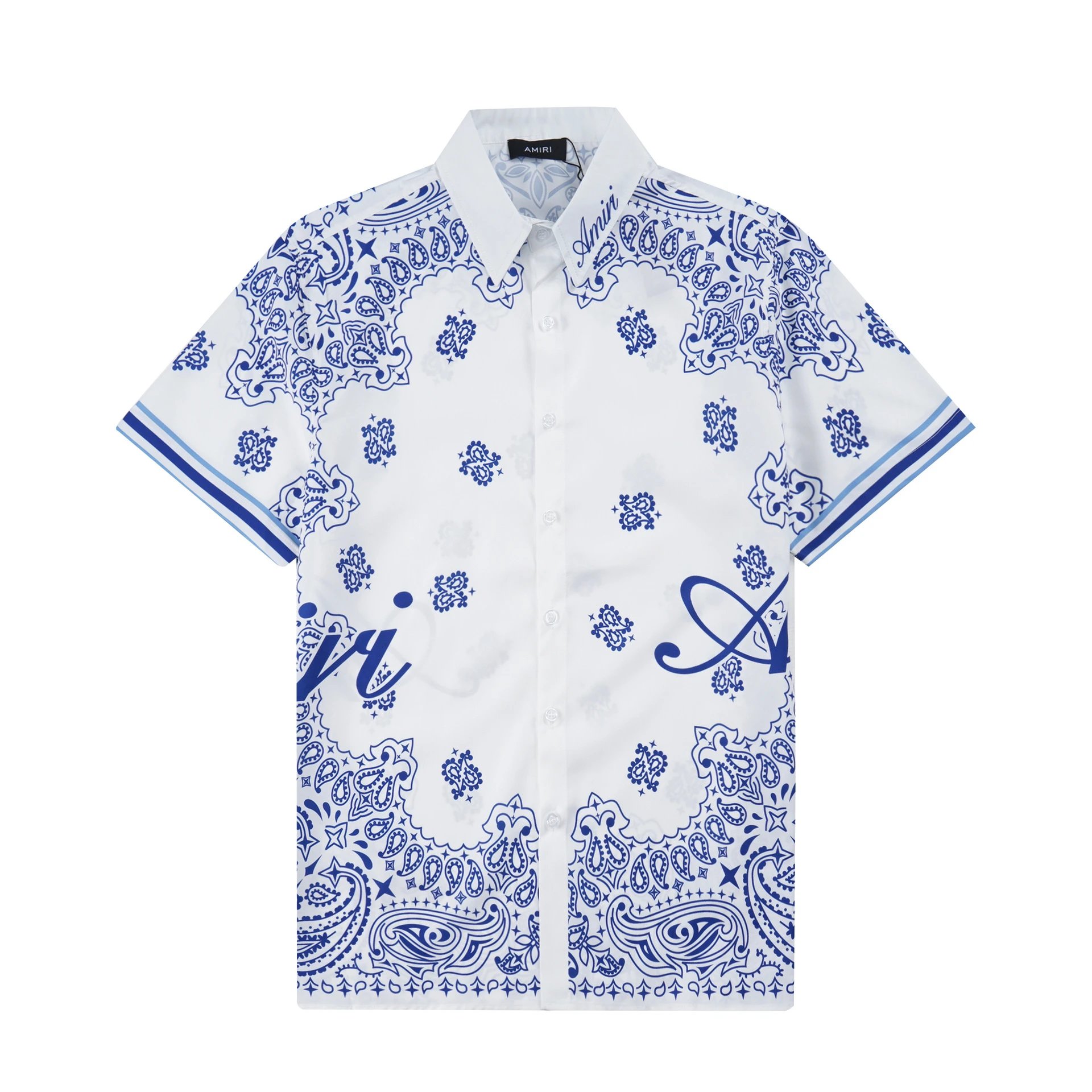 Versace All-Over Logo Print Short-Sleeve Shirt Lime Green - 9